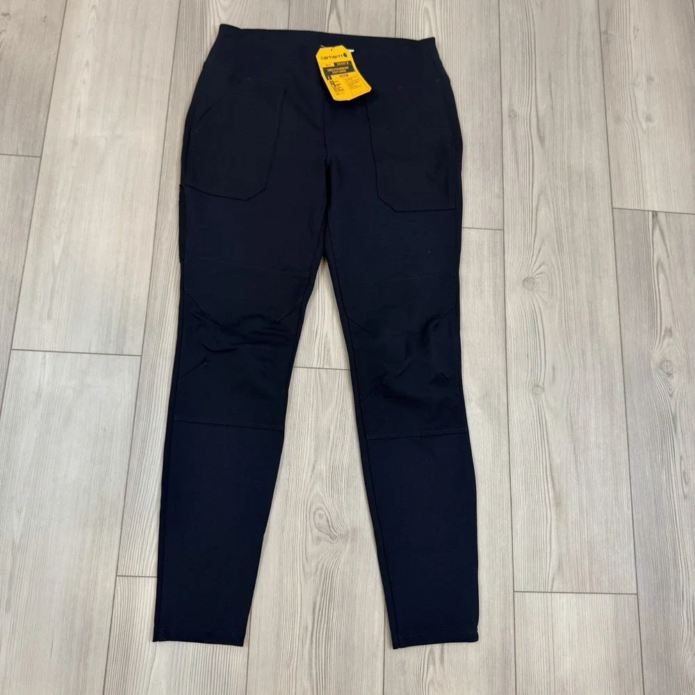 NWT Carhartt 102482 Force Leggings Medium Navy Blue Fitted Cargo Stretch Pockets